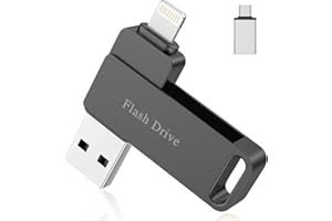 Vackiit MFi Certified 128 GB Chiavetta USB per iPhone,Lightning Pen Drive USB 3.0 Esterna,Chiavetta USB C di Memoria di Backup 3 in 1 Type C Lightning penna usb iPhone,iPad,Android,Mac,PC