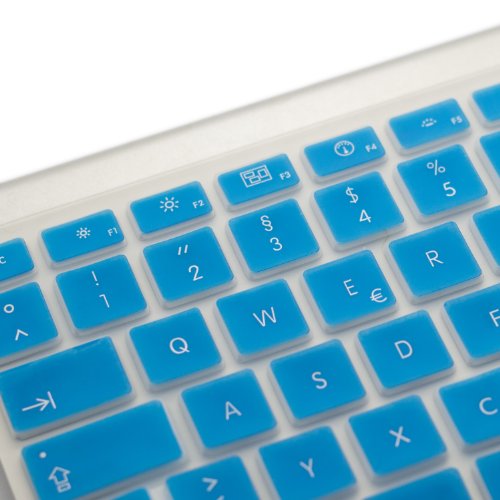MiNGFi Deutsche Tastatur Silikon Schutz Abdeckung QWERTZ für MacBook Pro 13, 15, 17 Air 13 Zoll EU Keyboard Layout Silicone Cover – Light Blau - 5