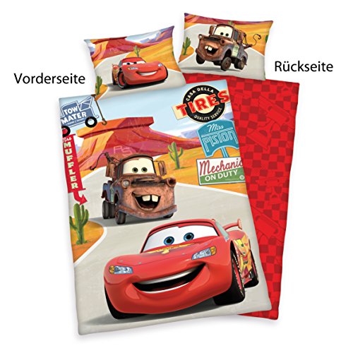 Herding 2429060063412 Bettwäsche Disney’s Cars, Kopfkissenbezug, 40 x 60 cm und Bettbezug, 100 x 135 cm, renforce - 2