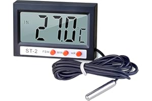 PITASHA Termometro Acuario, termómetro digital para interiores y exteriores, Termómetro de Agua para Terrarios, Acuarios, Pecera y Recipiente de Vidrio