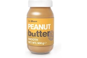 ‎GYMBEAM GymBeam Natürliche Erdnussbutter - Hoher Proteingehalt, vegane Protein- und Fettquelle, gesunde Protein-Erdnussbutter ohne Zucker und Palmöl (900 g, Smooth)