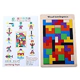 Peradix Tetris Tangram Holzpuzzles Lernspielzeug Intelligenz Pädagigisches Spielzeug für Kinder ab 3 Jahre - 