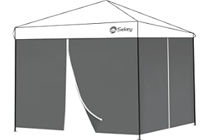 Sekey 2PCS Seitenwände für Pavillon 3x3 Wasserdicht Winterfest, Seitenwände für Pavillon Partyzelt Gartenzelt 3x3m, 1 Fenster 1 Tür, Grau (Grau, 2 Türen)