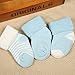 3 Pairs/set Non-slip 85% Cotton Girl Boy Kid Newborn Baby Socks Boots Booties Bootee for 0-24 Months (For 0-12 Months, Blue)