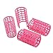 Women DIY Hairdressing Tool Pink Plastic Hair Curler Roller 3 Pcs