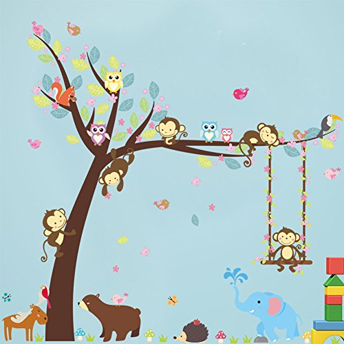 ElecMotive Entfernbare Wandtattoo Wandaufkleber Wall sticker Aufkleber DIY für Wohnzimmer Schlafzimmer Kinderzimmer in Geschenkkarton (Elefant) - 2