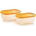 Tupperware Essentials Freezer Mates Shallow 2 Piece Container Set - 450ml - Airtight Lid - Durable & Reusable - Save Space & Time - Easy to Stack - Fast Freezing - Great for Leftovers & Reduce Waste