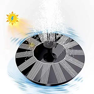 Solar Fountain Pump, Zorzel Solar Water Pump, Solar Bird Bath Fountain Pump with 5 Nozzles Solar Powered Fountain Pump for Bird Bath, Garden, Fish Tank, Pool, Sprinkler Pad