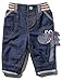 M&Co Baby Boy Dark Denim Soft Jersey 100% Cotton Ribbed Waistband Faux Stud Front Dinosaur Jeans Denim 2/3 Yr