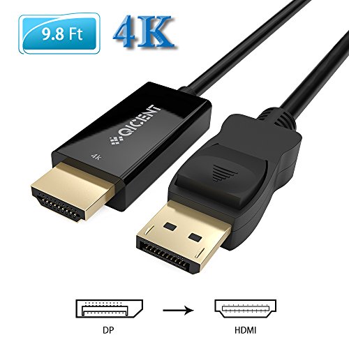 Displayport 1.2 / HDMI Adapter Kabel DP auf Hdmi Monitor Anschluss - 3D - 4K UHD 3840 x 2160 - Audio / Video Dreifach Geschirmt - 3m