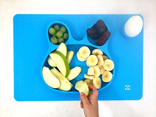 Kids&Kids Silikon Kinderteller 38cm x 25cm, Babyteller, Tischunterlage, Babyschale, Platzmatte, rutschfest - 5