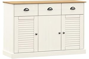 KOIECETA Aparador con cajones VIGO 113 x 40 x 75 cm madera maciza de pino blanco