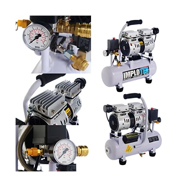 480W Silent Flüsterkompressor Druckluftkompressor nur 48dB leise ölfrei flüster Kompressor Compressor IMPLOTEX – Bild 3