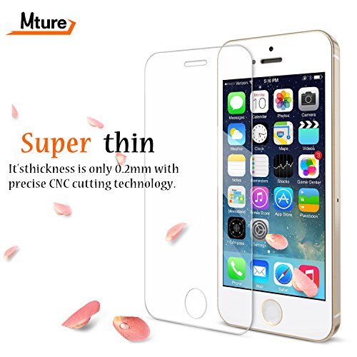 6-pack iPhone SE Schutzfolie Mture Displayschutz für iPhone SE /5/ 5S /5C Transparent Schutzfolie Screen Protector Ultra Klar Film Stressfreie, Blasenfreie Installation, Anti-Fingerabdruck High Definition LCD Displayschutzfolie (HD Clear) - 8