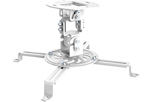 conecto, Support Plafond pour Beamer/projecteur, inclinable (+/-15°), Rotatif (360°), Distance Plafond : 15 cm, capacité de Charge : 13,5 kg, Blanc, SA-CC50280-V2