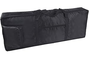 FAKEFACE Oxford Portable 61-Key 54-Key Keyboard Electric Piano Padded Case Gig Bag Dual Zipper 10mm Padded Case with Handle Strap Adjustable Shoulder Backpack Travel Tote with Extra Pockets Dustproof