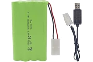 ZYGY 9.6V 2800mah AA Batteries Rechargeables avec Prise Tamiya et câble de Chargement USB pour Voitures-Jouets RC Camions Chars Véhicules d'ingénierie Bateaux