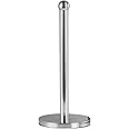 Innoteck Essentials Kitchen Paper Towel Holder - Free-Standing, Stable Base, Stainless Steel - Modern Round Design - Vertical Paper Hand Towel Holder for Home, Kitchen, Bathroom, & Office - Chrome