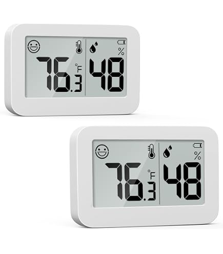 Thlevel Mini Digital LCD Thermomètre Hygromètre Température Humidité Testeur Portable Thermo Indicateur pour Bureau Cuisine Humidors Incubateurs