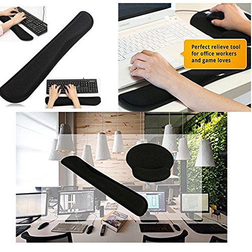 niceEshop(TM) Tastatur Handgelenk Auflage und Maus Gel Handgelenk Rest Unterstützung, Ergonomische Handgelenk Kissen Unterstützung mit Gedächtnis Schaum für Computer und Laptop - 8