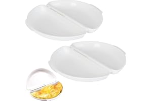 BERFGT Omelette Maker Microwave, 2 Pcs Omelette Makers, Microwave Egg Poacher, Microwave Omelette Maker, Pan Microwavable Cooker for Instant Boiled Eggs in Steamer Breakfast Omelettes
