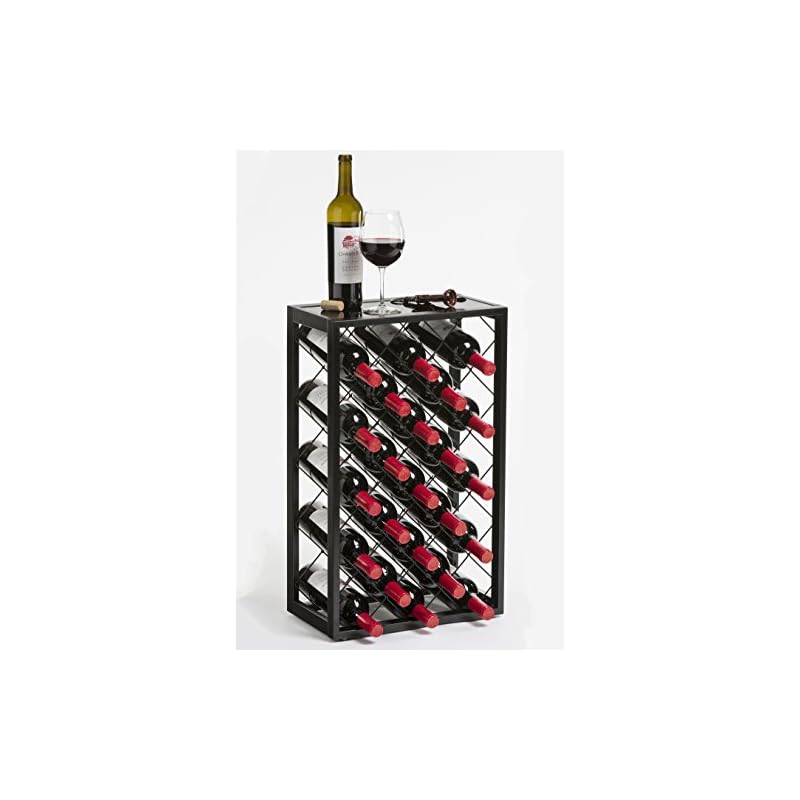 Wine Rack With Glass Table Top