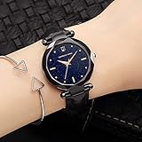 GRCSGL Uhr Mädchen Student Minimalist Fashion Starry Belt Atmosphäre Fashion Watch, K0601P Black Belt Black Belt