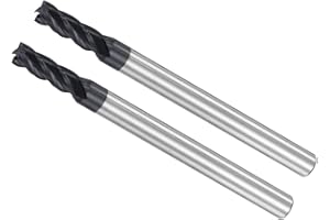 CoCud Quadrato Naso Terminale Frese, 3.5mm x 10mm Taglio 4mm Gambo, AlTiN Rivestito P05 Carburo 4 Scanalature CNC Fresa Punta - (per Fresatura Inox Acciaio Acciaio Temprato), 2-pz