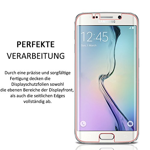wortek TPU Schutzfolie Samsung Galaxy S6 Edge komplettes Display Panzerfolie Durchsichtig Displayschutzfolie 0,1mm 2er Set - 3