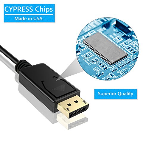 Philonext USB C to DisplayPort Cable (4KX2K@60Hz), (1,8m/5,9ft) USB 3.1 Type C (Thunderbolt 3 Compatible) to DP Cable for 2016 MacBook Pro, MacBook 12″, ChromeBook Pixel, Samsung Galaxy S8/S8 Plus - 2