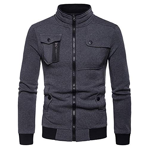 manadlian Veste Homme,Sweats à Capuche Hommes Zipper Sweatshirts Hauts Veste Manteau Loisirs Sports Cardigan Automne Hiver