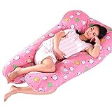 Oreiller de Grossesse en forme de U, Oreiller en Forme de U, Oreiller pour femme enceinte, Oreiller Multi-Positions de Grossesse, Oreiller d'Allaitement, Soutient Tout Le Corps, déhoussable et Lavable