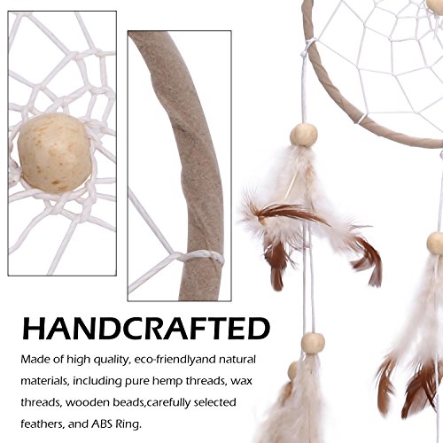 Soledi Dreamcatcher Indian Traumfänger gute Träume Geschenk und Dekoration für Haus (Kaffeebraun) - 4