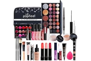 ‎ATB-GIFT 27 Stück Make Up Set, Schminkkoffer gefüllt, kinderschminke set mädchen, Lidschatten Makeup Paletten Mischen Matt und Schimmer mit Lipgloss