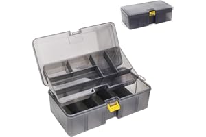 ZYWUOY Scatola di attrezzatura di richiamo, accessori da pesca a doppio strato regolabile falso esca gancio scatola per la pesca, 21,5 cm* 12 cm* 6,7 cm