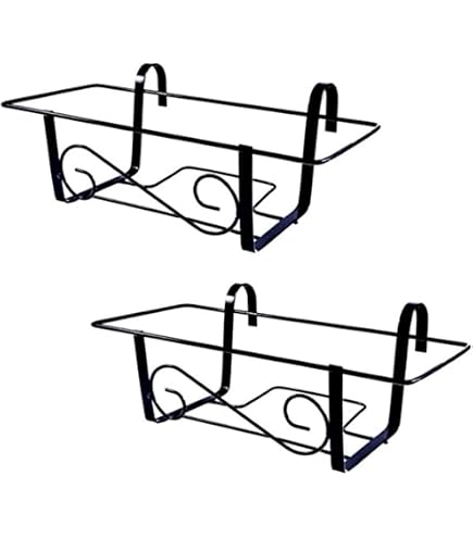 Acan Tradineur Fioriera per Balcone con Piattino Integrato e Supporto Metallico Realizzato in Plastica PLFT Capacità 10L 17x50x19.5cm Antracite