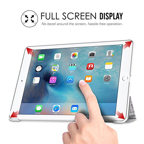 MoKo Hülle für iPad Pro 9.7 – Ultra Lightweight Slim PU Leder Tasche Schutzhülle Schale Smart Shell Case mit Auto Schlaf / Wach Funktion und Standfunktion für Apple iPad Pro 9.7 Zoll Tablet, Landkarte A - 3