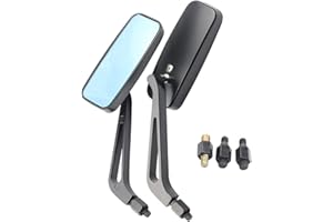 TKSE Motorrad Rückspiegel, 2 Stück Motorrad Rückspiegel Rechteckig Aluminiumlegierung Universal-Lenkerspiegel Für Motorräder
