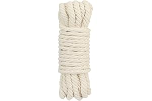 jijAcraft 10M 12MM Macrame Cord, Thick White Cotton Macrame Rope for Wall Plant Hangers Knitting DIY Crafting Decoration
