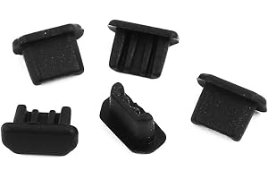 sourcing map 5st Anti Pulver/Plug för Micro-USB svart silikon för att skydda PC-portdata