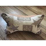 Leseknochen Nackenstütze Nackenrolle Buchstütze Relaxing Neck Pillow Tabletstütze Lagerungskissen Keep Calm Pünktchen beige braun