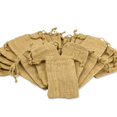 24er Set Jutesäckchen, Jute-Beutel, Geschenke-Säckchen, ideale Verpackung- für Adventskalender, 100 Prozent Naturfaser, Hochzeit, Feiern, Geburtstag, Farbe: ungefärbt, naturbelassen (hellbraun) - 9