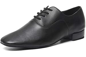 HIPPOSEUS Zapatos de Baile Latino Modernos para Hombres y niños, Zapatos de Baile Social con Cordones para Fiestas de salón y Salsa