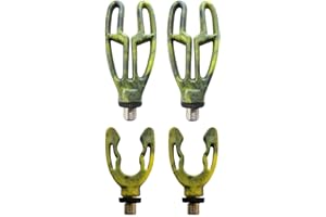 TJR Tackle Camo 4pc Rod Rest heads Inline Front & Grip Lock Rear Butt Rod Pod Rest