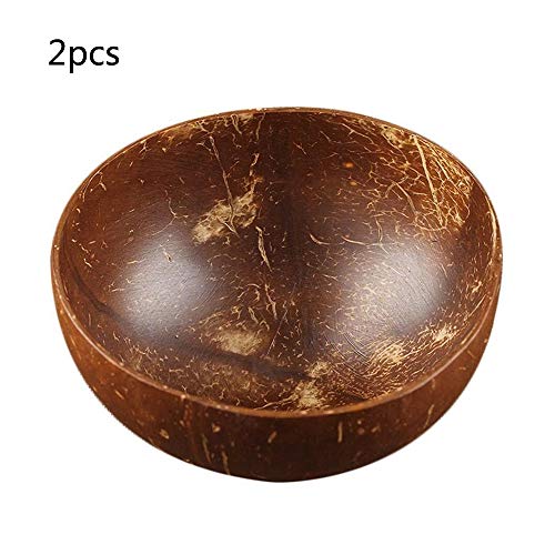 ARTSOTRE - 2 Cuencos Veganos de Coco Natural, Hechos de Concha de Coco Real, pulidos con Aceite de Coco, ecológicos y Reutilizables, para decoración del hogar, Cocina, Fiesta, Servir