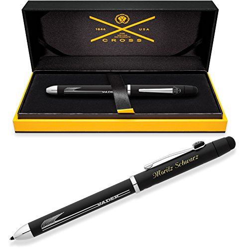 CROSS Multifunktionsstift TECH3+ DARTH VADER STAR WARS-Special Edition Satin Schwarz mit persönlicher Laser-Gravur - Kugelschreiber Druckbleistift und Stylus Pen in einem Schreibgerät