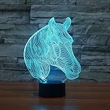 3D Pferd Glühen LED Lampe 7 Farben erstaunliche optische Täuschung Art Skulptur Ferneinstellung Lichter produziert einzigartige Lichteffekte und 3D-Visualisierung für Home Decor-kreative Geschenk - 2