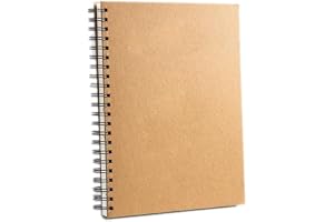 Red Dot Gift®1 Pack A5 Brown Notebooks,Soft Cover Spiral Notebook Journal,Blank Sketch Book Pad, Wirebound Memo Notepads Diary Notebook Planner with lined Paper.