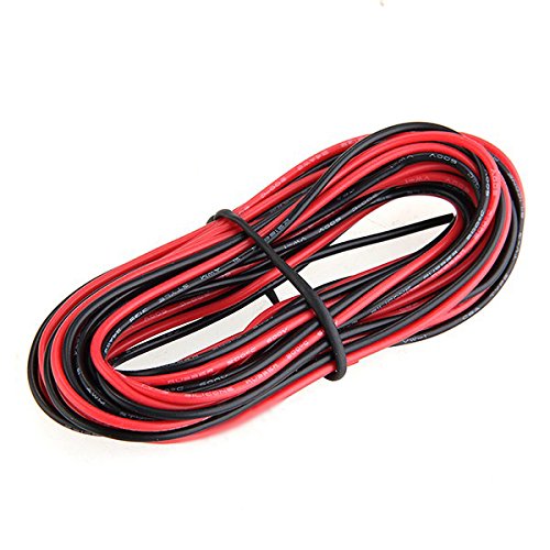 2 x 3 M 24 Gauge AWG Silikon Gummi Drahtseil Draht Kabel flexibel rot schwarz - 2