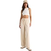 Shade Beli Lastikli Pa&ccedil;a Detaylı Palazzo Kalıp Pamuk Gabardin Yazlık Pantolon, 60283323